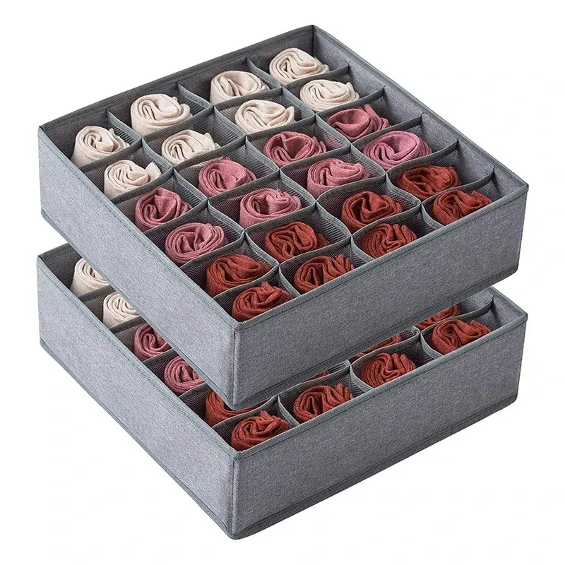 Boîtes de rangement pliables en tissu non tissé pour sous-vêtements, soutiens-gorge et chaussettes