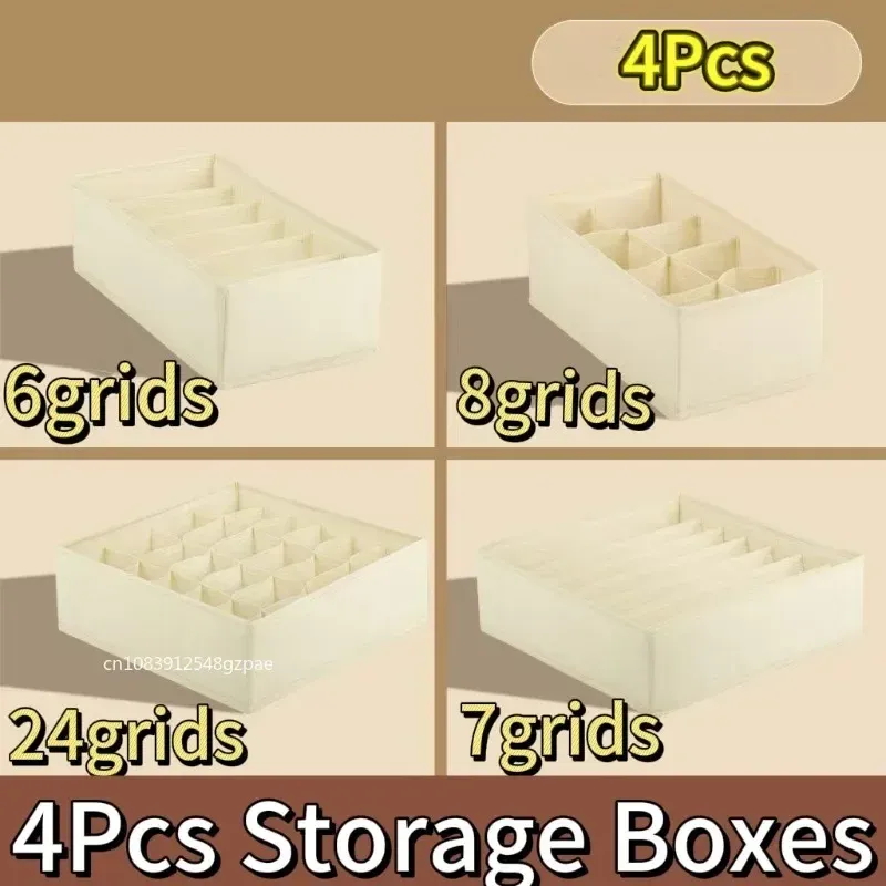 Boîtes de rangement pliables en tissu non tissé pour sous-vêtements, soutiens-gorge et chaussettes 14