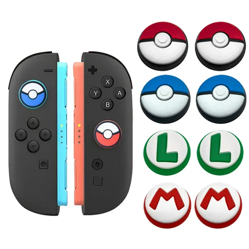 Poignées de joystick Mario et Poké Ball pour Joy-Con Nintendo Switch 2, capuchons de protection
