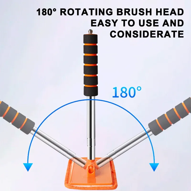 SEAMETAL Nettoyeur de vitres pour pare-brise de voiture en microfibre, avec brosse et poignée extensible, outils de lavage intérieur et extérieur 4