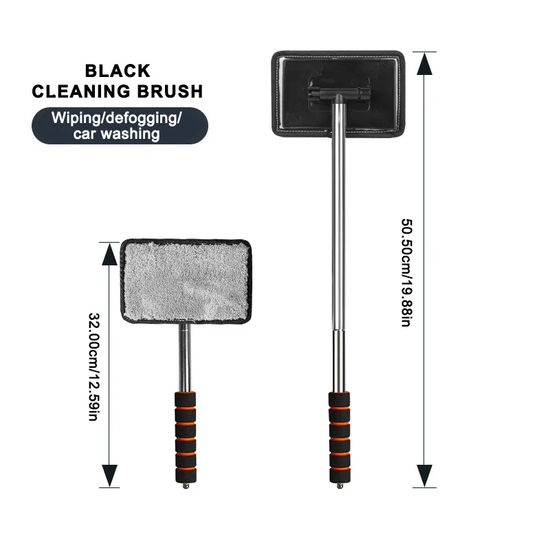 SEAMETAL Nettoyeur de vitres pour pare-brise de voiture en microfibre, avec brosse et poignée extensible, outils de lavage intérieur et extérieur 7