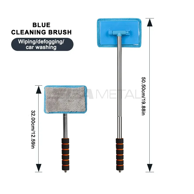 SEAMETAL Nettoyeur de vitres pour pare-brise de voiture en microfibre, avec brosse et poignée extensible, outils de lavage intérieur et extérieur 9
