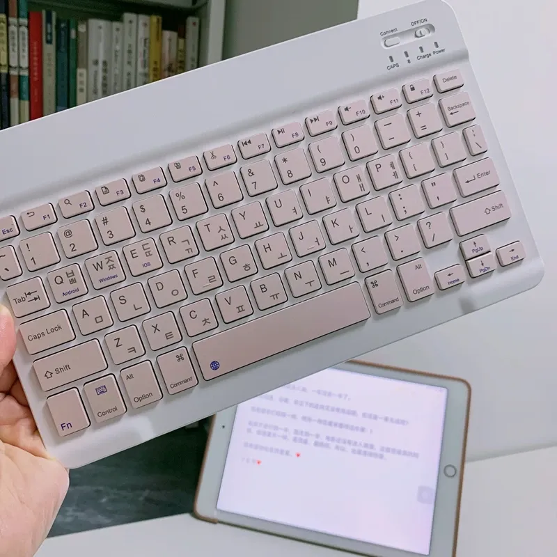Clavier Bluetooth ultra-fin en coréen, sans fil et rechargeable, compatible iPad et iPhone