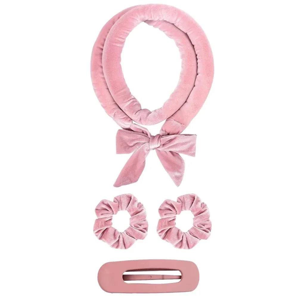 Bigoudis sans chaleur en satin avec bandeau doux, bonnet de nuit pour boucles, outils de coiffure 14