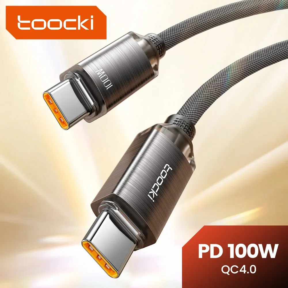 Câble de charge rapide USB-C vers USB-C 100 W Toocki PD pour iPhone 15, chargeur de téléphone Type-C vers Type-C compatible Samsung, Xiaomi et Hoco