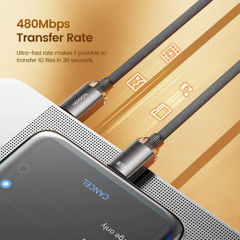 Câble de charge rapide USB-C vers USB-C 100 W Toocki PD pour iPhone 15, chargeur de téléphone Type-C vers Type-C compatible Samsung, Xiaomi et Hoco 4