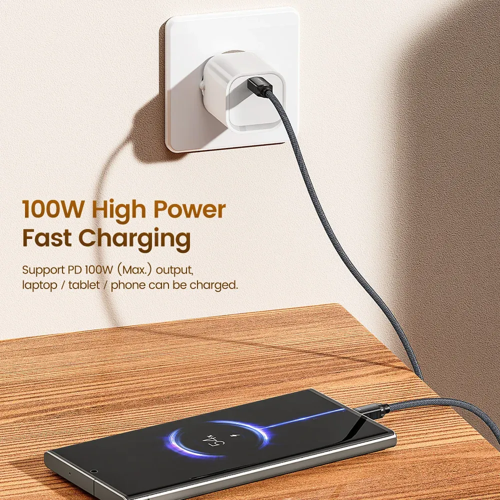 Câble de charge rapide USB-C vers USB-C 100 W Toocki PD pour iPhone 15, chargeur de téléphone Type-C vers Type-C compatible Samsung, Xiaomi et Hoco 6