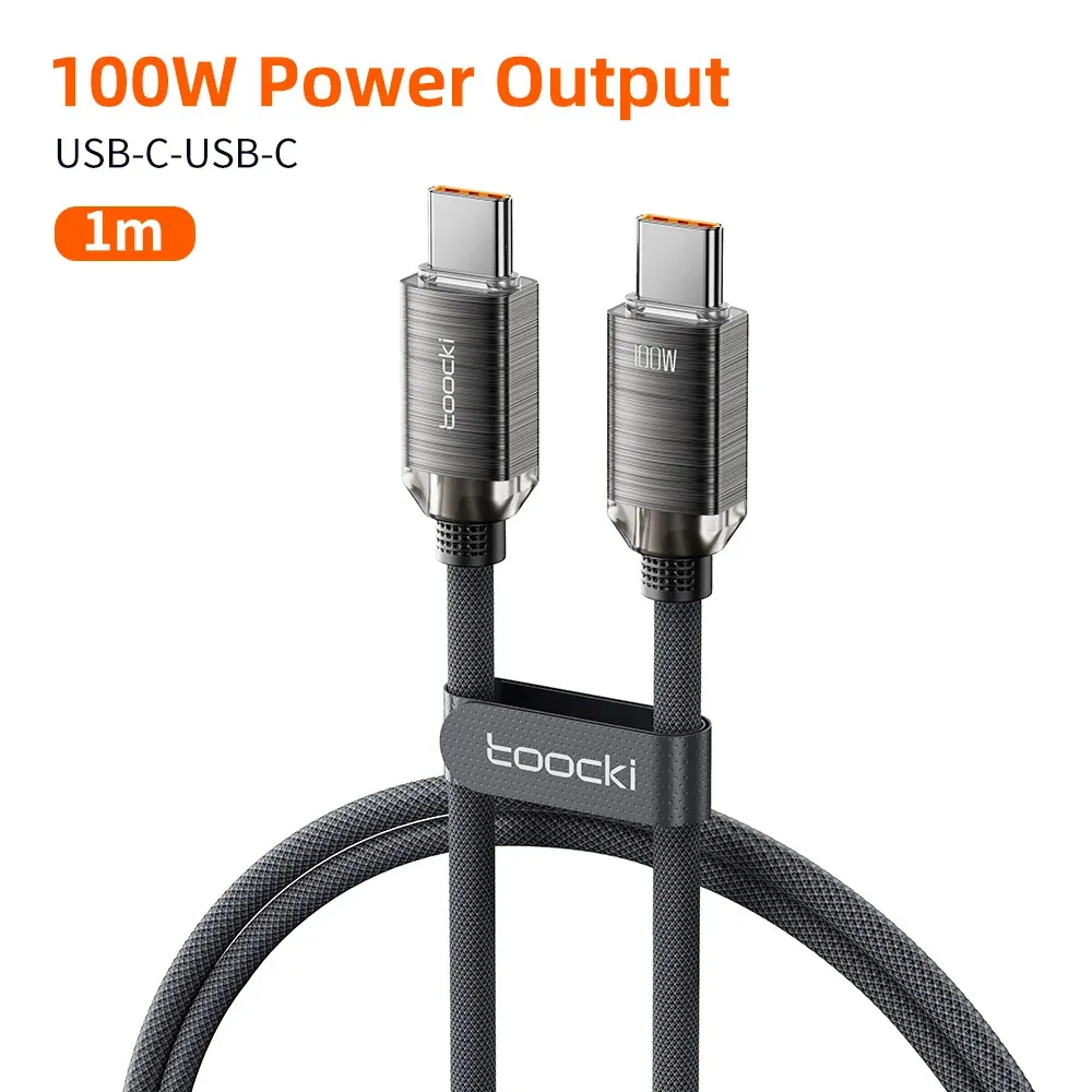 Câble de charge rapide USB-C vers USB-C 100 W Toocki PD pour iPhone 15, chargeur de téléphone Type-C vers Type-C compatible Samsung, Xiaomi et Hoco 10