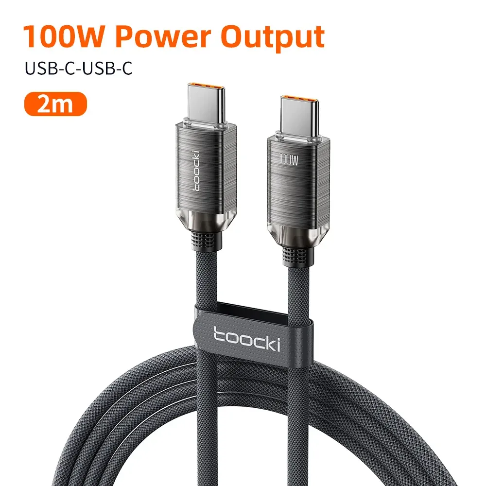 Câble de charge rapide USB-C vers USB-C 100 W Toocki PD pour iPhone 15, chargeur de téléphone Type-C vers Type-C compatible Samsung, Xiaomi et Hoco 9