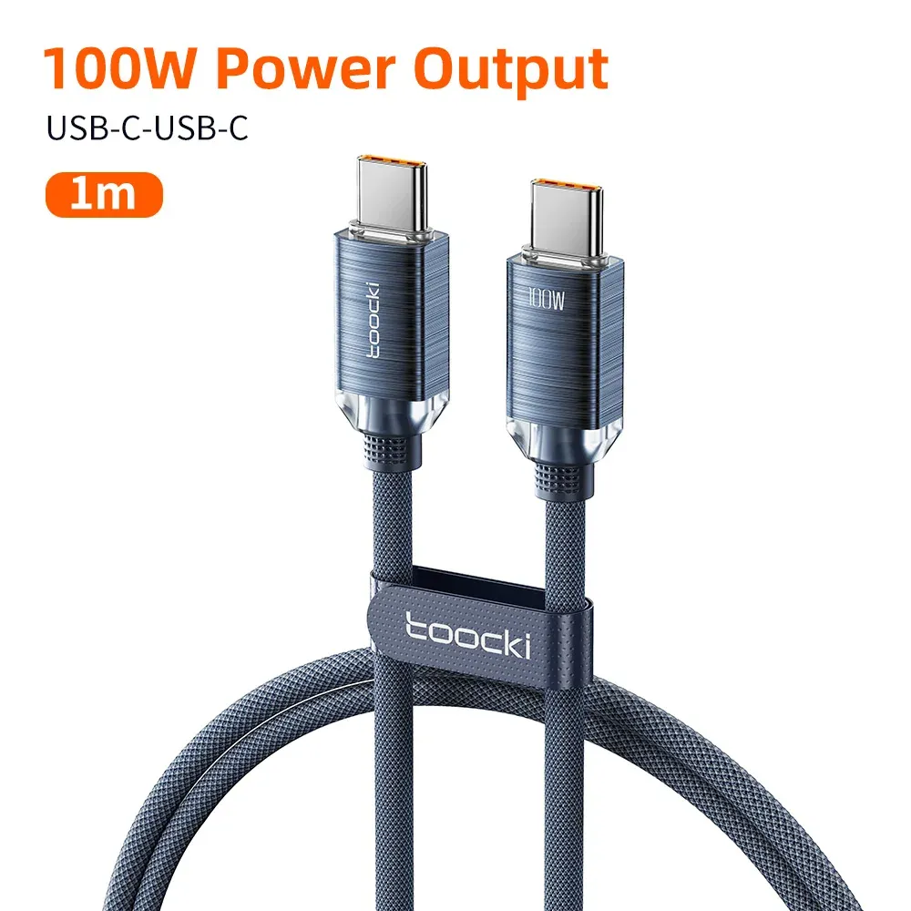 Câble de charge rapide USB-C vers USB-C 100 W Toocki PD pour iPhone 15, chargeur de téléphone Type-C vers Type-C compatible Samsung, Xiaomi et Hoco 12