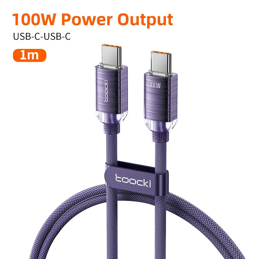 Câble de charge rapide USB-C vers USB-C 100 W Toocki PD pour iPhone 15, chargeur de téléphone Type-C vers Type-C compatible Samsung, Xiaomi et Hoco 8