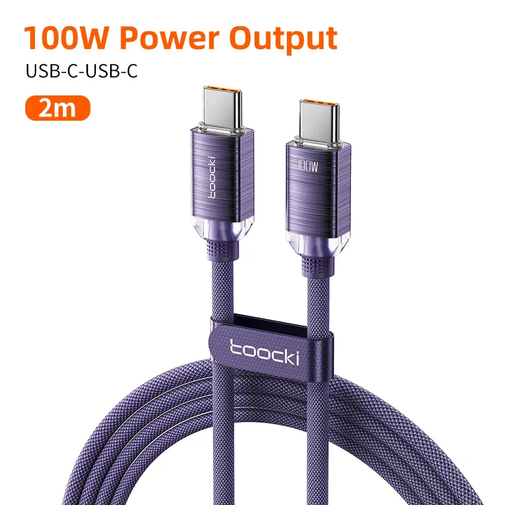 Câble de charge rapide USB-C vers USB-C 100 W Toocki PD pour iPhone 15, chargeur de téléphone Type-C vers Type-C compatible Samsung, Xiaomi et Hoco 7