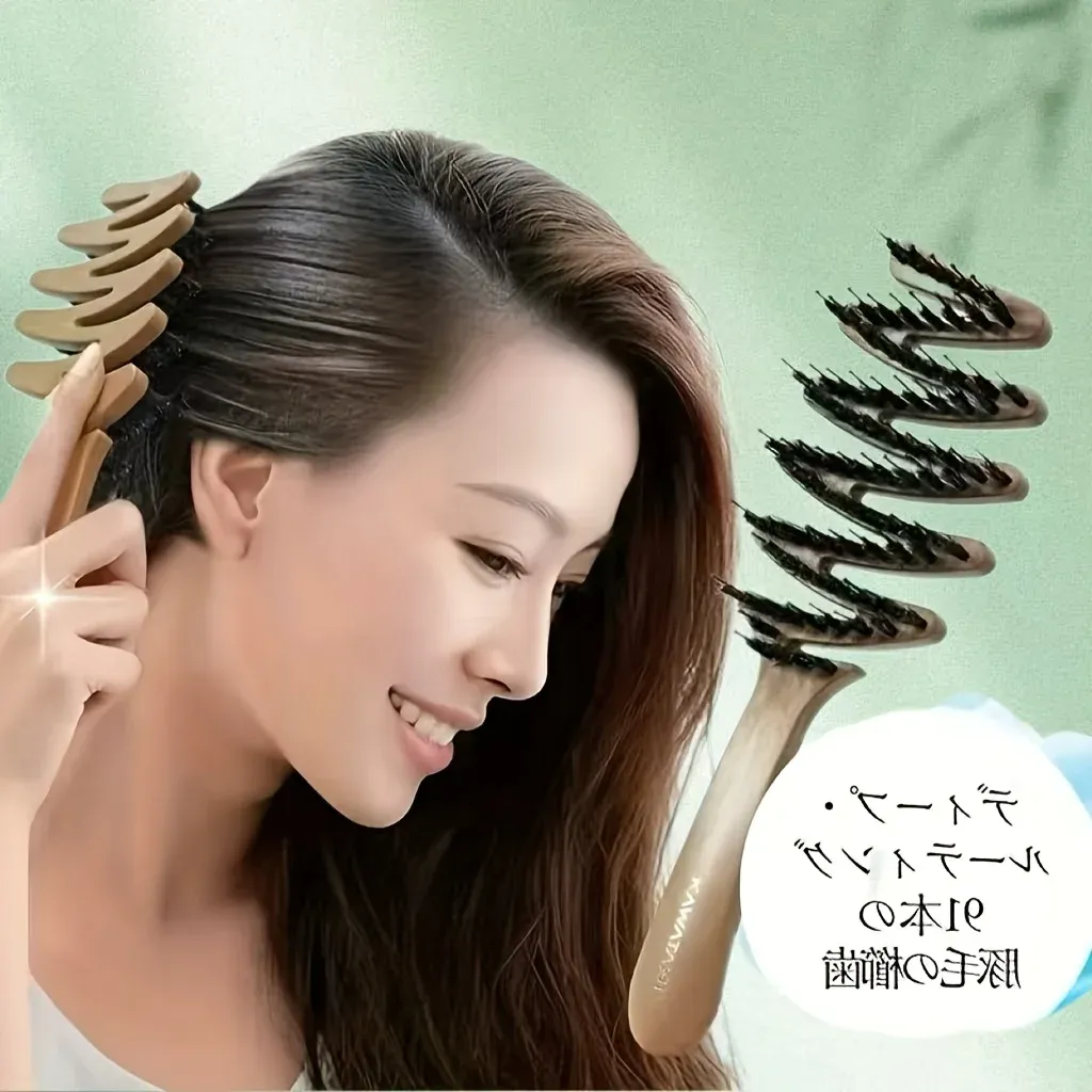 Brosse de massage antistatique pour cuir chevelu à poils doux, de haute qualité, pour cheveux lisses et volumineux, adaptée à tous types de cheveux longs, conception ergonomique 6