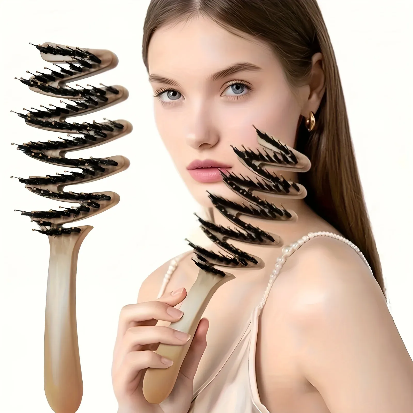 Détail de la brosse de massage pour cheveux lisses et volumineux
