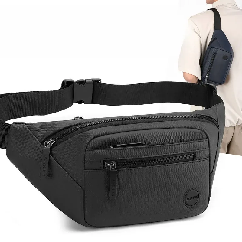 Sac de taille unisexe imperméable à grande capacité, avec poches multiples pour téléphone, pour le travail, les voyages et les chantiers - Image 1