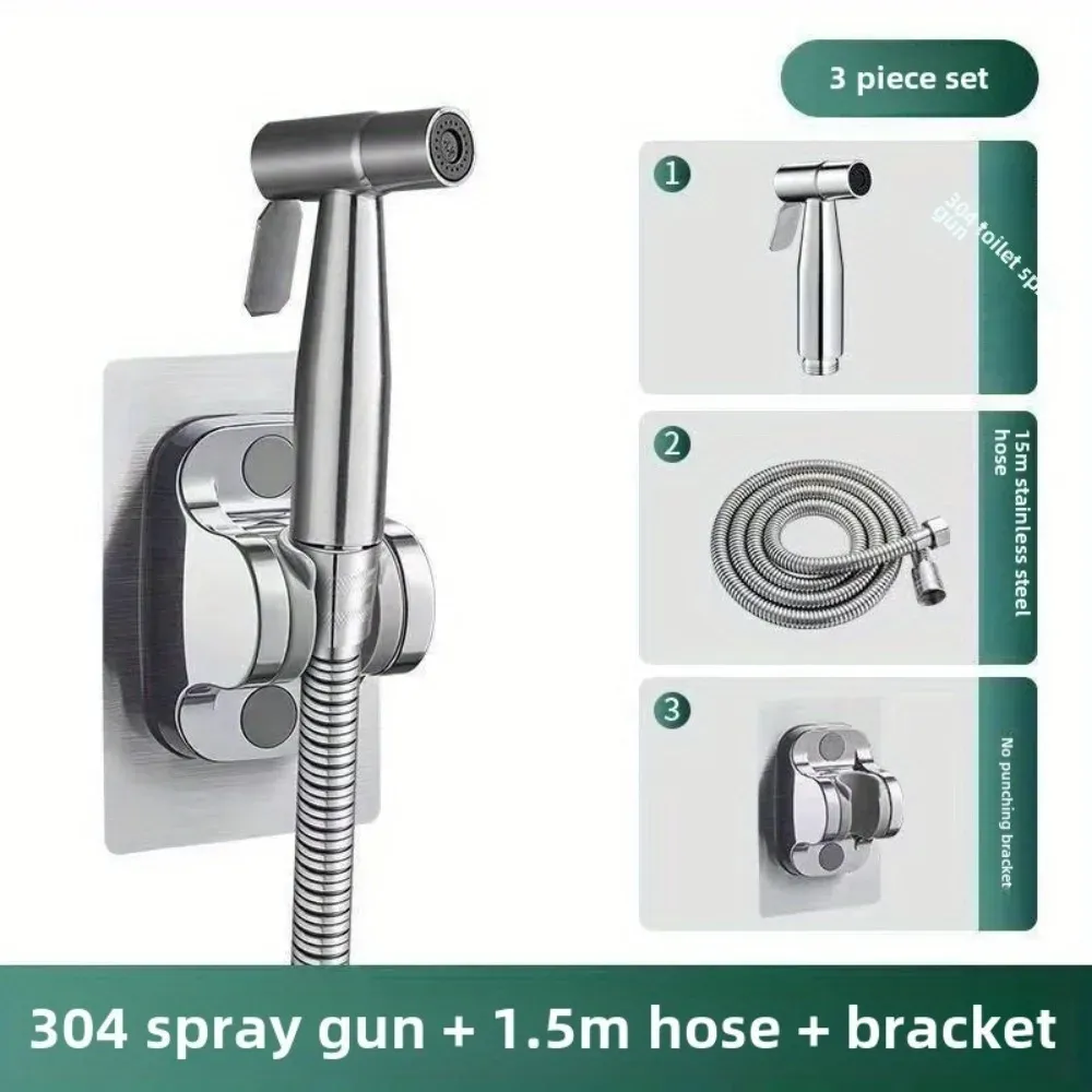 Ensemble de bidet à main en acier inoxydable avec pulvérisateur d'eau pour toilettes 4