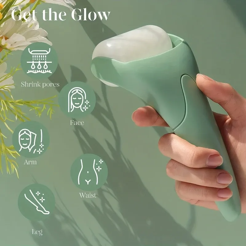 Rouleau de glace pour le visage et les yeux, grand outil de beauté refroidissant pour le visage, masseur portatif, routine de soins de la peau à domicile