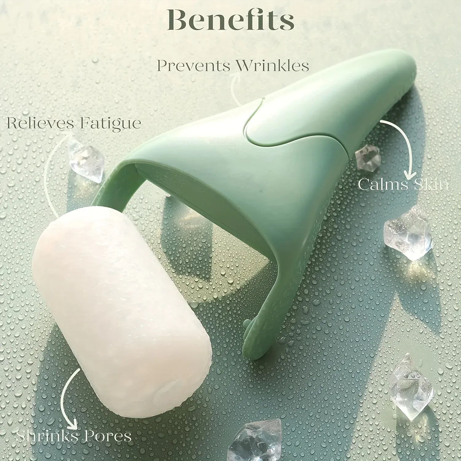 Détail du rouleau de glace pour soin du visage