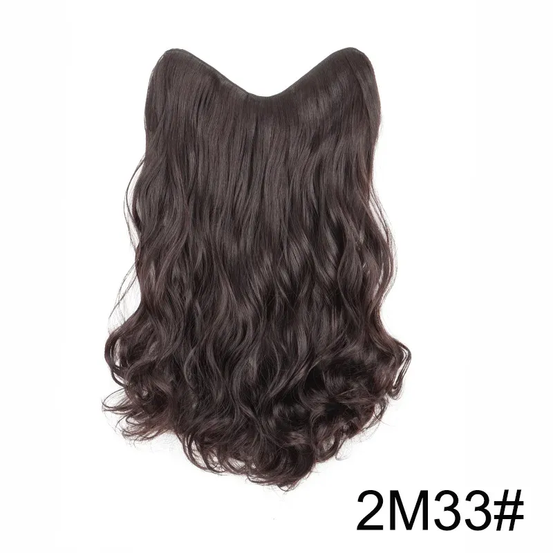 Extension Capillaire Synthétique Longue et Ondulée en V, 4 Clips, 20 Pouces, Blonde Noire, pour Femme 10