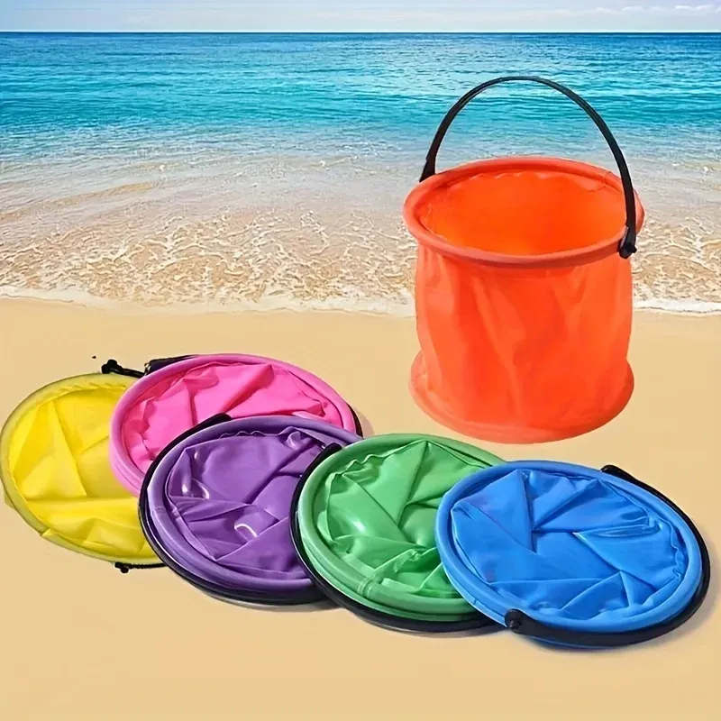 Seau pliable polyvalent durable et portable pour la plage, les voyages et le plein air 2
