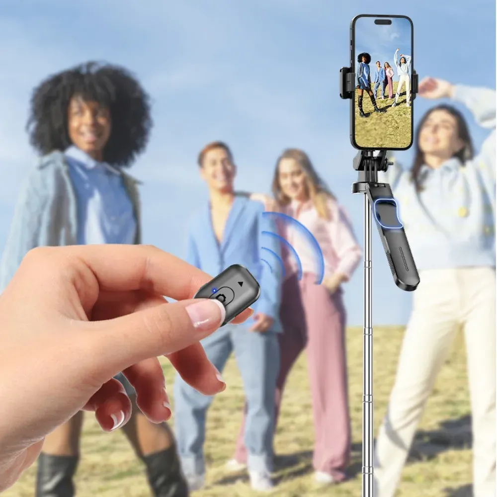 Perche à selfie trépied MEUYAG avec lumière de remplissage, monopode 1708 mm, télécommande Bluetooth, rotation à 360°, filetage 1/4 pouce, pour smartphone 2