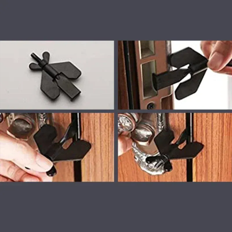 Serrure de porte portable pour voyage, verrou de porte de confidentialité compatible avec toutes les portes, cale de porte antivol pour la sécurité du domicile 3