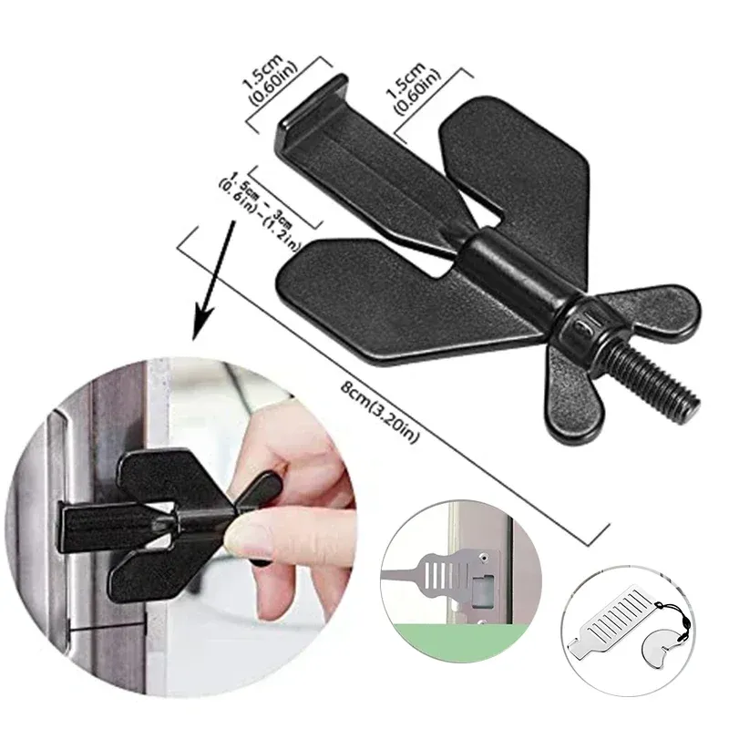 Serrure de porte portable pour voyage, verrou de porte de confidentialité compatible avec toutes les portes, cale de porte antivol pour la sécurité du domicile 6