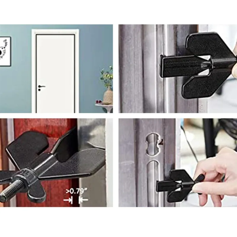 Détail de la serrure de porte portable
