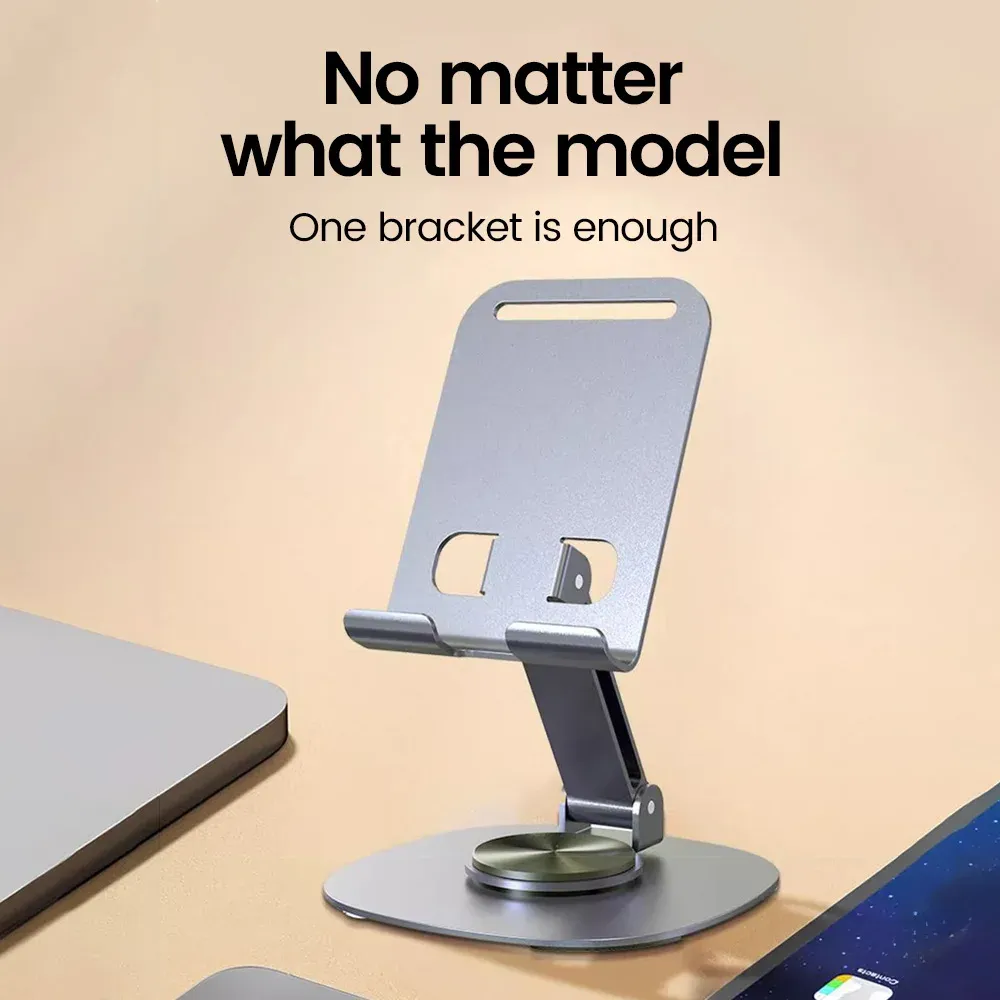 Support de tablette rotatif à 360° pour iPad et iPhone, support de téléphone pliable et portable pour bureau 6