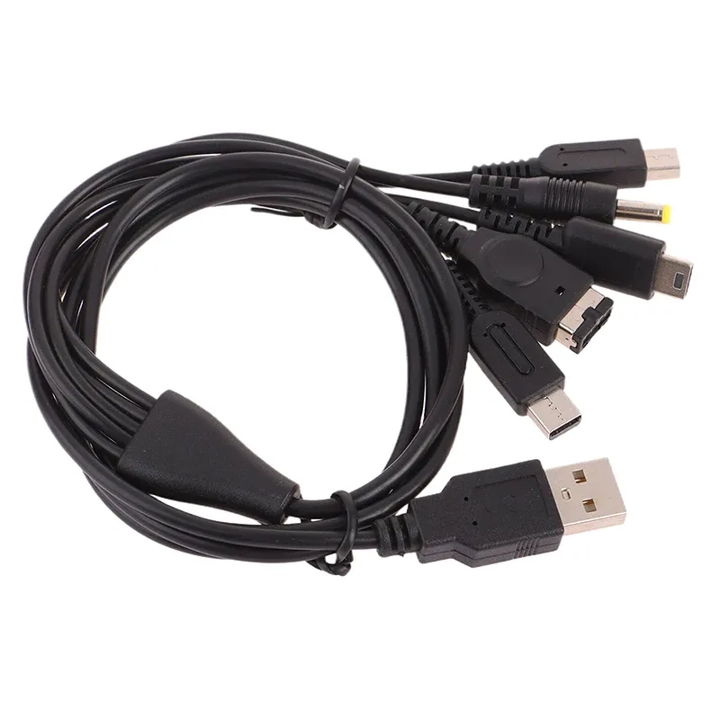 Câble de charge rapide 5 en 1, 1,2 m, USB, pour chargeur de console de jeu, compatible New 3DS XL, NDS Lite, NDSi LL, Wii U, GBA, PSP 4