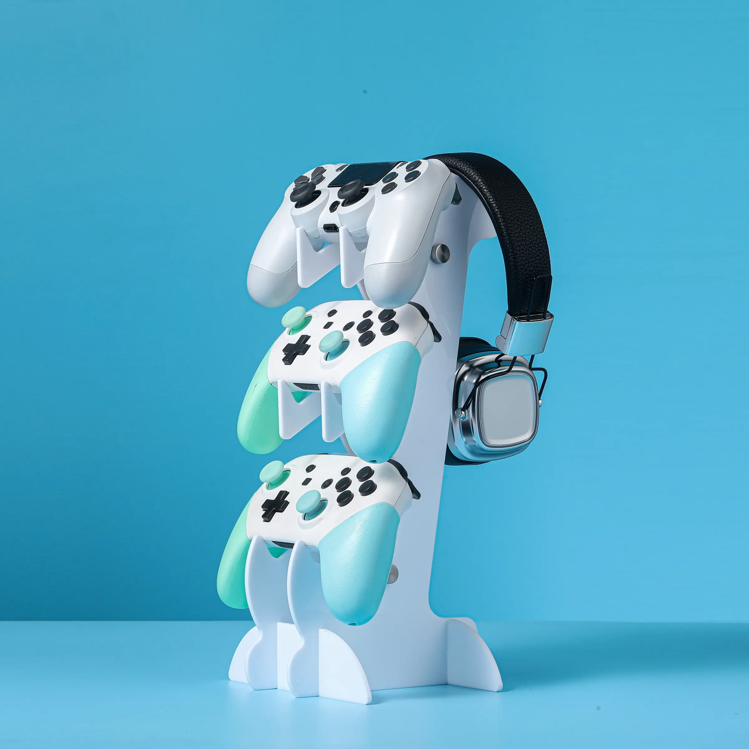 Support universel à trois niveaux pour manettes et casques, compatible PS5, PS4, Xbox et Switch 7