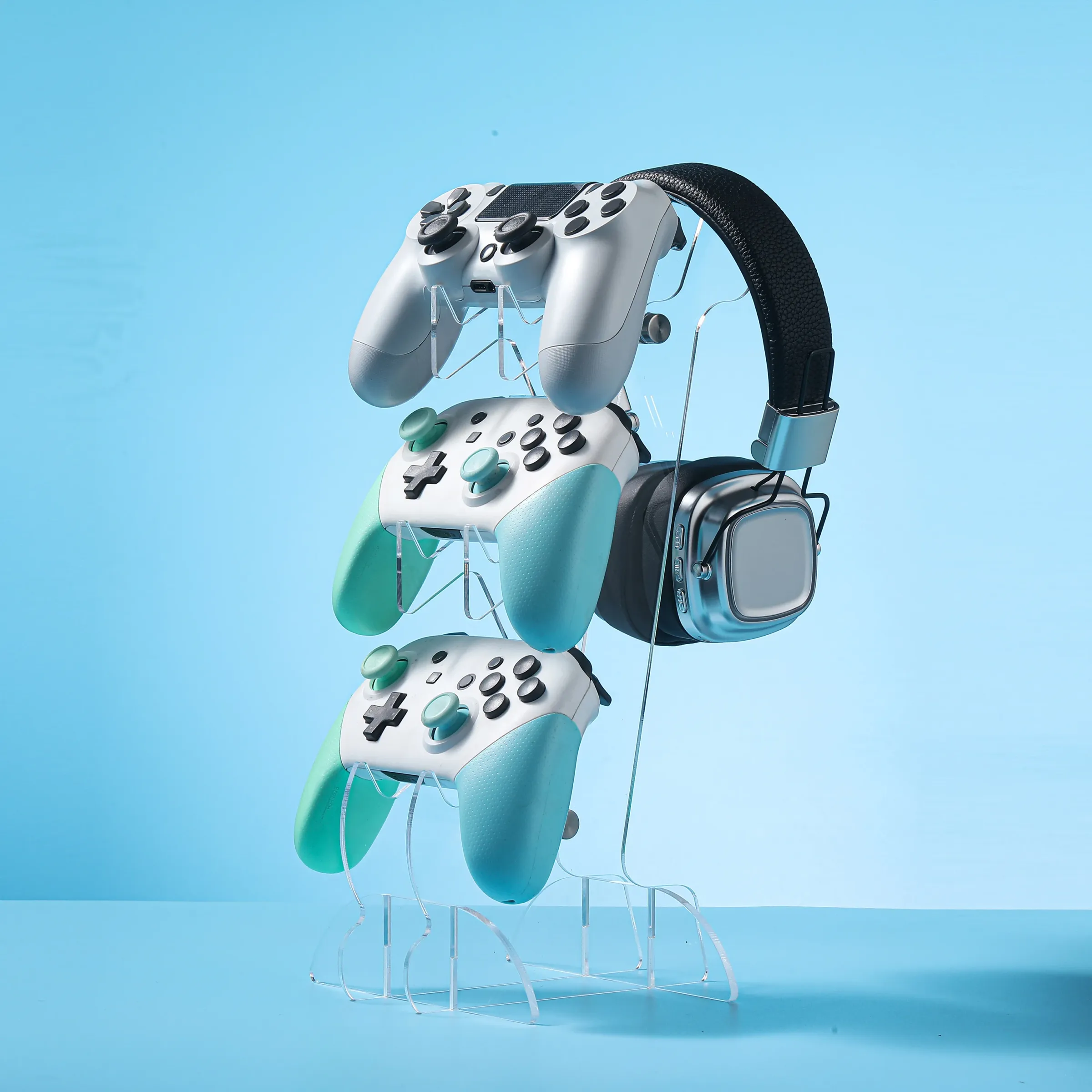Support universel à trois niveaux pour manettes et casques, compatible PS5, PS4, Xbox et Switch 9
