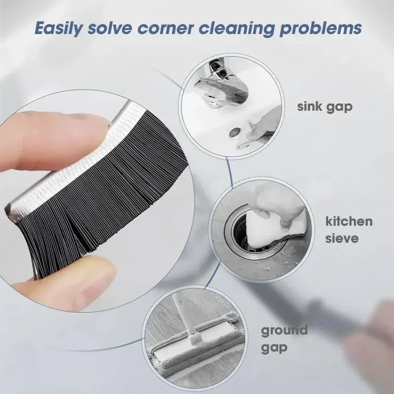 Brosse de nettoyage multi-usages à poils durs pour fentes étroites et joints de carrelage 4