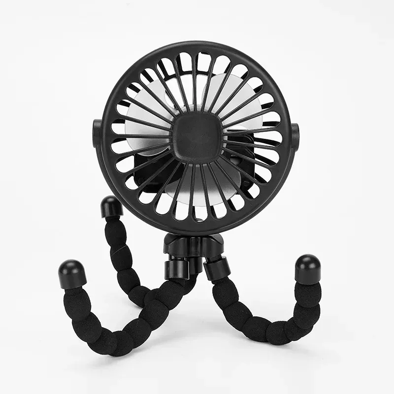 Ventilateur portable rechargeable à clipser pour poussette et chariot bébé, 3 vitesses, batterie 600 mAh, port USB 10