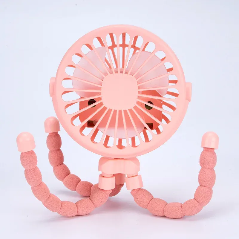 Ventilateur portable rechargeable à clipser pour poussette et chariot bébé, 3 vitesses, batterie 600 mAh, port USB 8