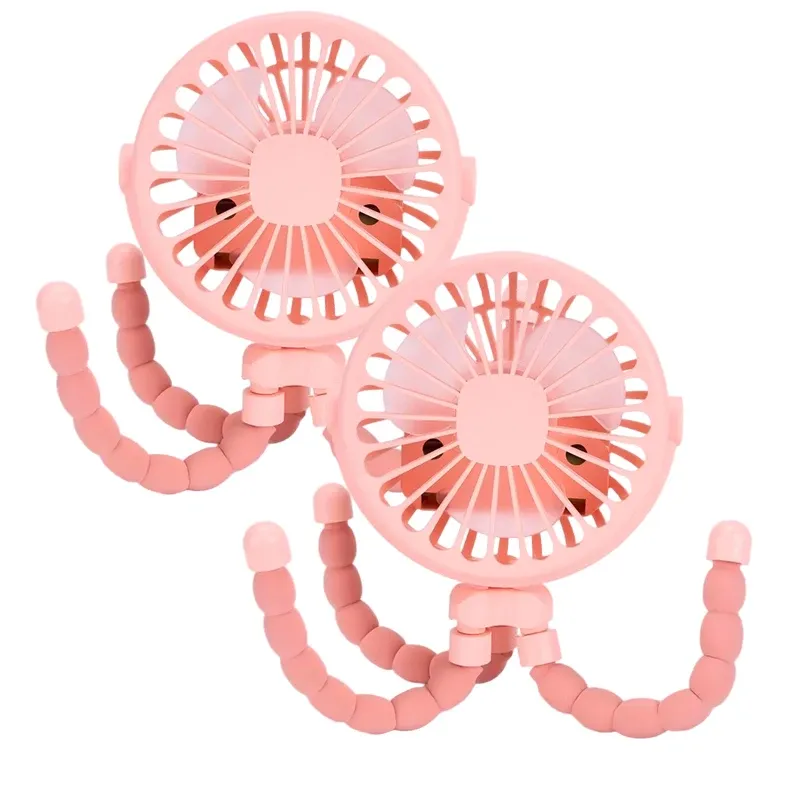 Ventilateur portable rechargeable à clipser pour poussette et chariot bébé, 3 vitesses, batterie 600 mAh, port USB 7