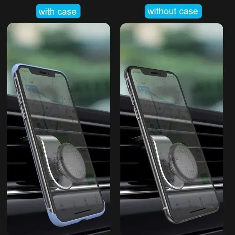 Support magnétique de téléphone pour voiture à fixation sur grille d'aération, compatible iPhone 15, Samsung et Xiaomi 4