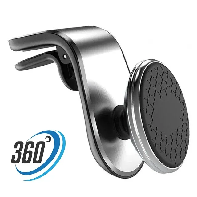 Support magnétique de téléphone pour voiture à fixation sur grille d'aération, compatible iPhone 15, Samsung et Xiaomi 10
