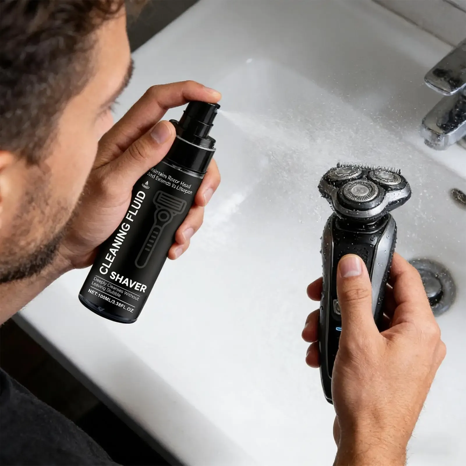Spray Nettoyant pour Rasoir Électrique 100 ml – Nettoyage, Lubrification et Protection Anti-Rouille pour Tondeuses à Barbe 4