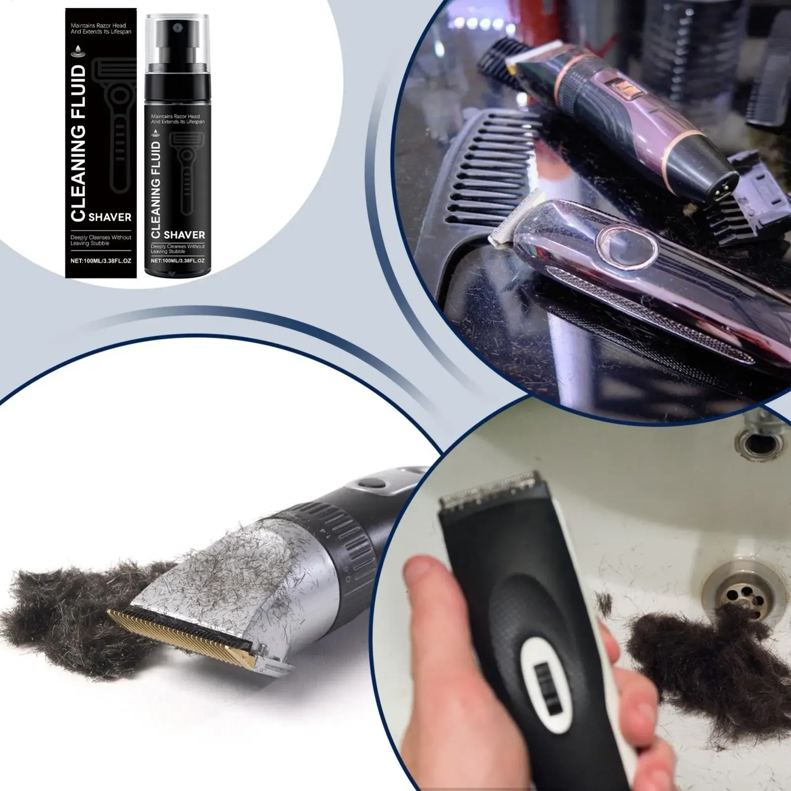 Tondeuse à barbe en cours d'entretien