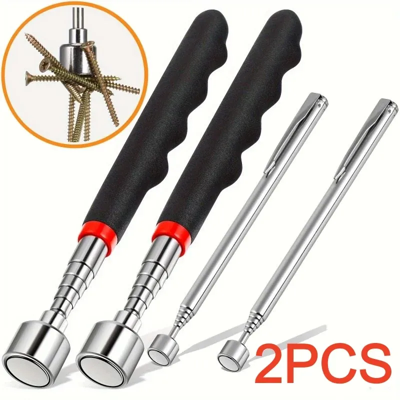 Outil de ramassage magnétique télescopique 2 en 1, pince magnétique extensible portable pour atteindre les zones difficiles d'accès - Image 1