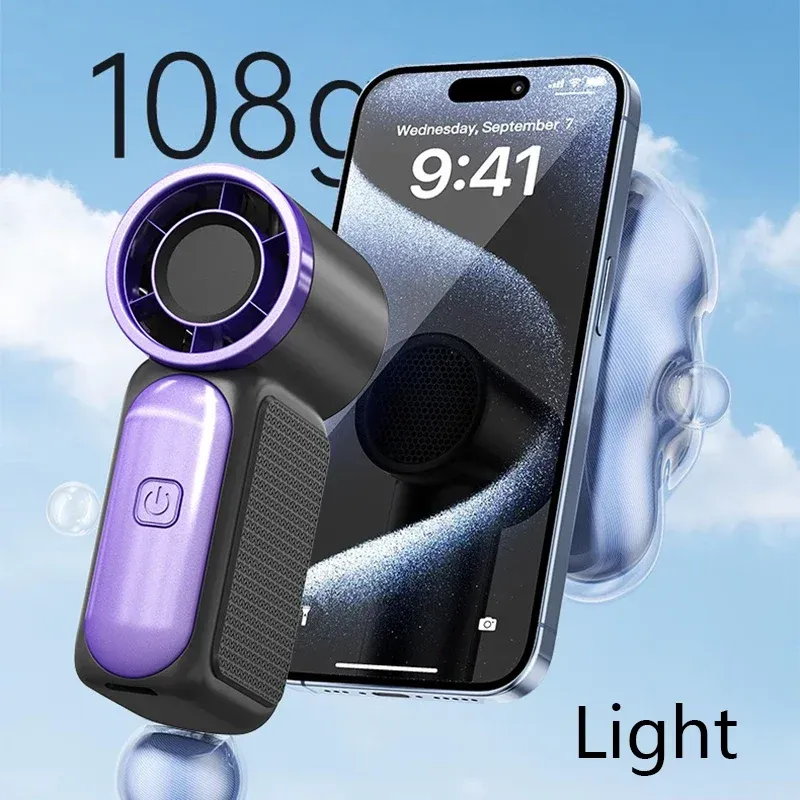 Mini ventilateur portable rechargeable USB-C, 5 vitesses, affichage numérique, pour bureau et extérieur 6