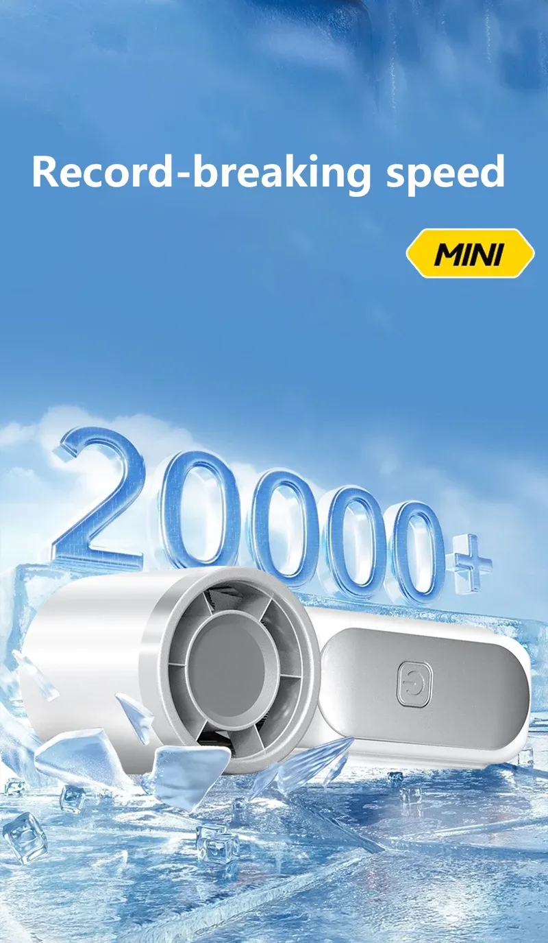 Mini ventilateur portable, détail des commandes