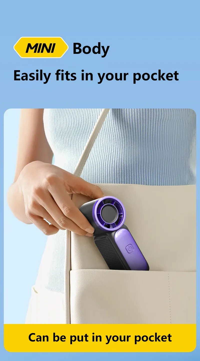 Mini ventilateur portable, usage au bureau