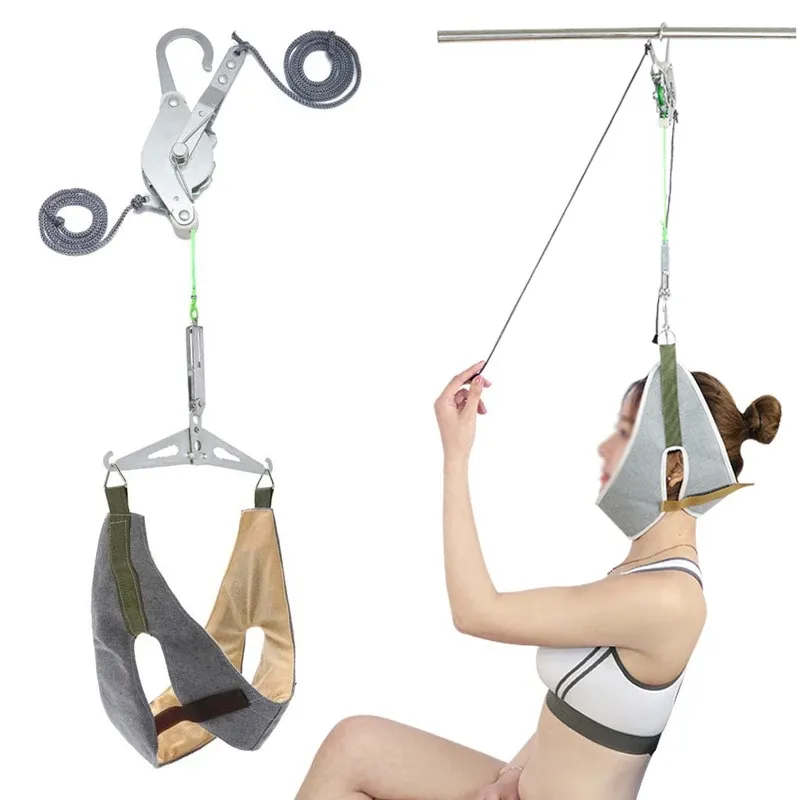 Kit de traction cervicale pour porte, masseur de cou, dos et tête 1