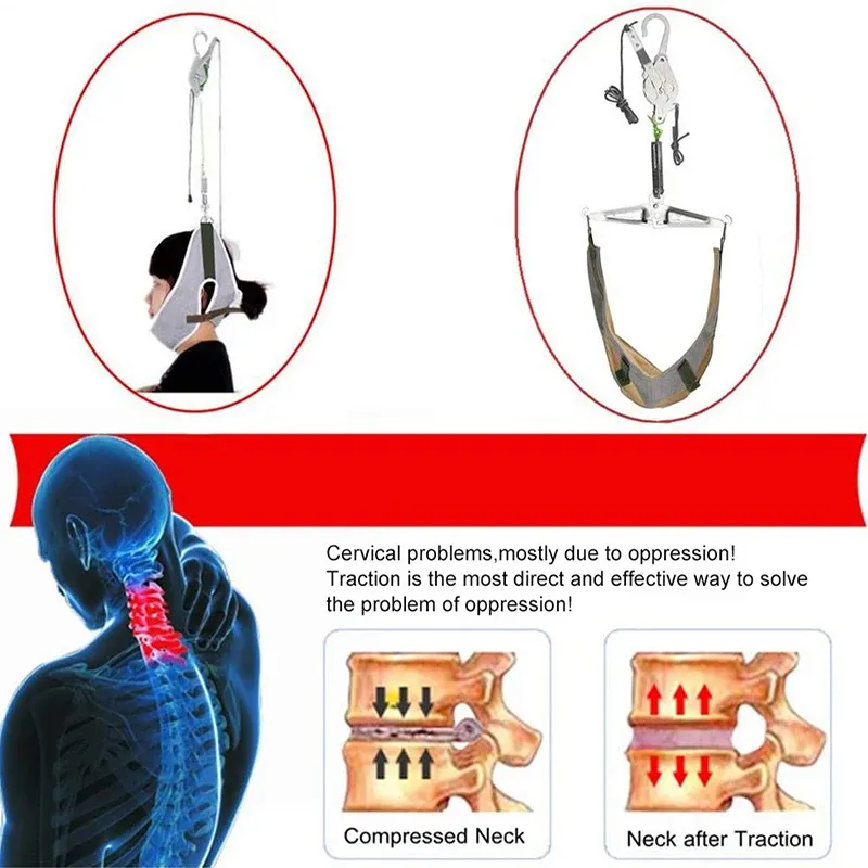 Kit de traction cervicale pour porte, masseur de cou, dos et tête 2