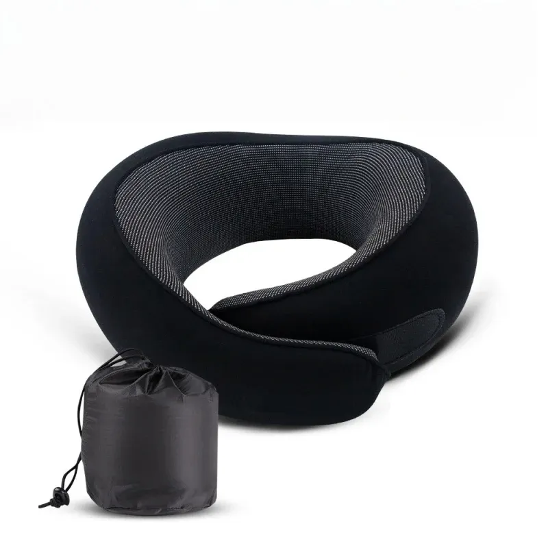 Oreiller de voyage portable en forme de U, 100 % mousse à mémoire de forme, soutien cervical réglable pour la nuque, oreiller souple pour la pause déjeuner 14