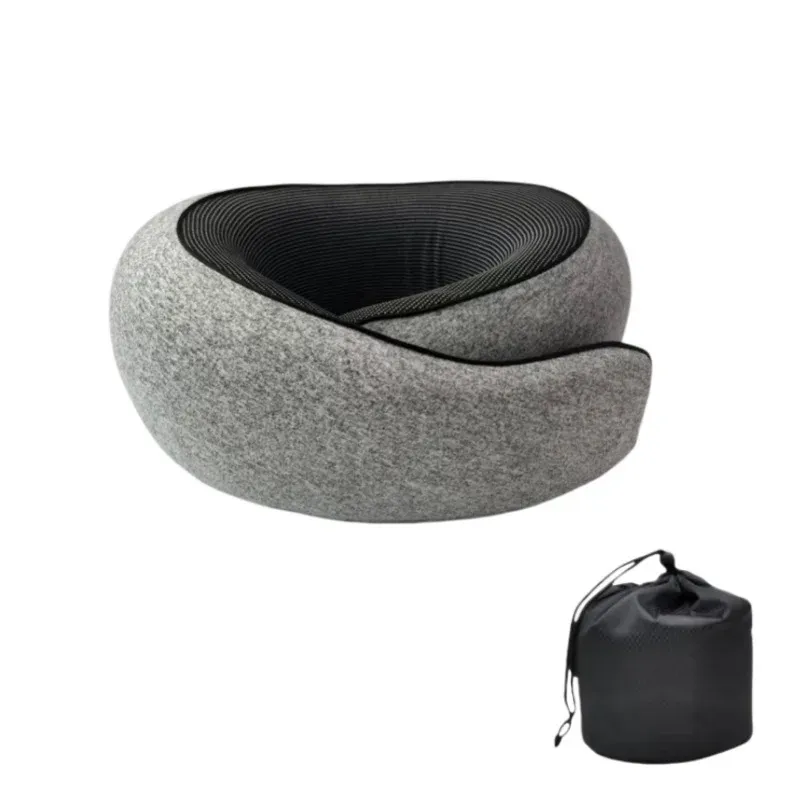 Oreiller de voyage portable en forme de U, 100 % mousse à mémoire de forme, soutien cervical réglable pour la nuque, oreiller souple pour la pause déjeuner 8
