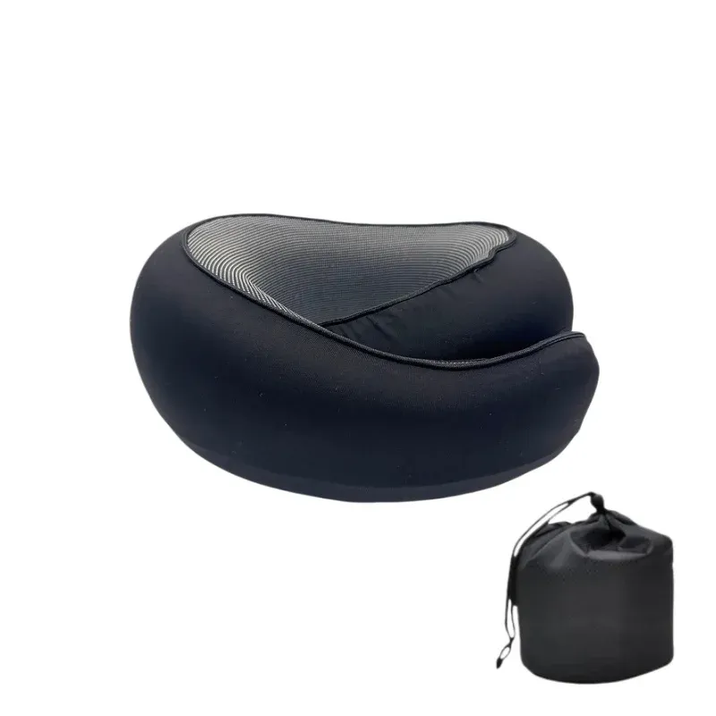 Oreiller de voyage portable en forme de U, 100 % mousse à mémoire de forme, soutien cervical réglable pour la nuque, oreiller souple pour la pause déjeuner 12