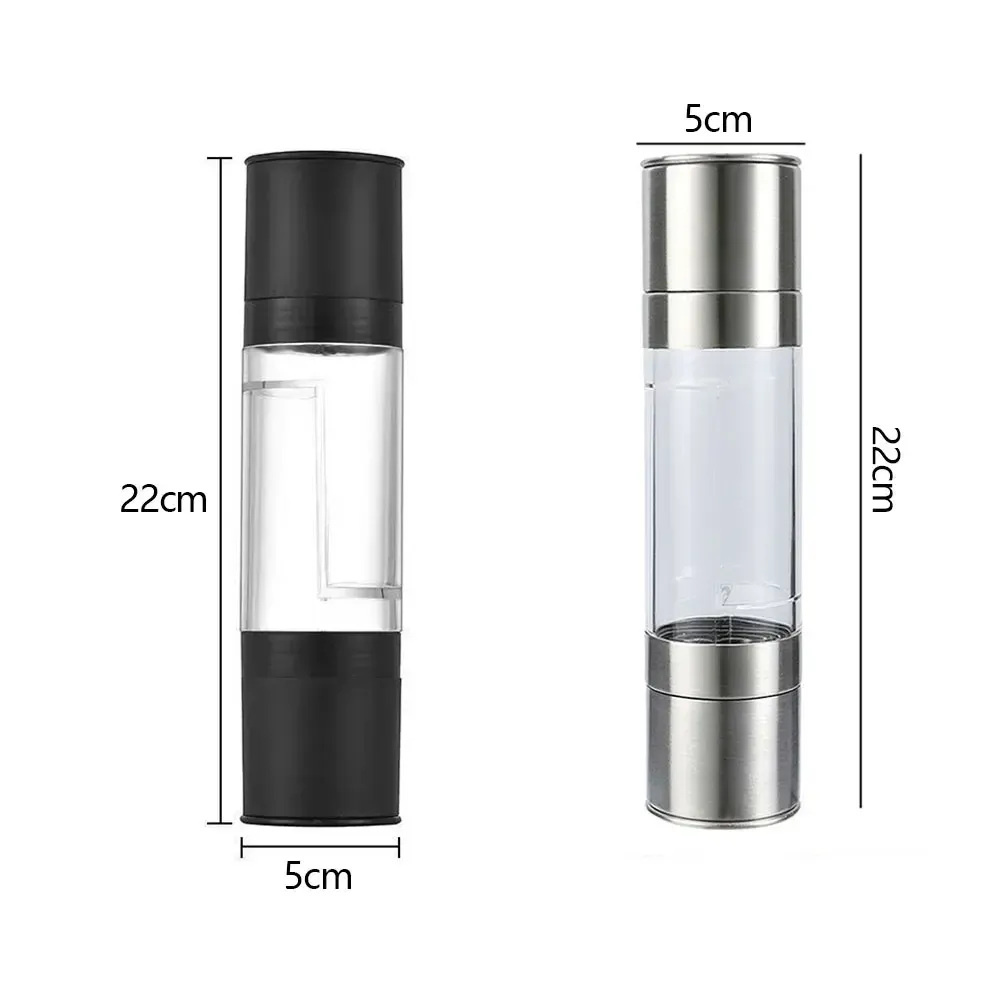 Moulin à sel et poivre manuel en acier inoxydable, moulin à épices en céramique réglable, ustensile de cuisine 2 en 1 6